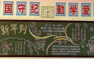 关于元旦黑板报的文案 元旦黑板报版面设计图